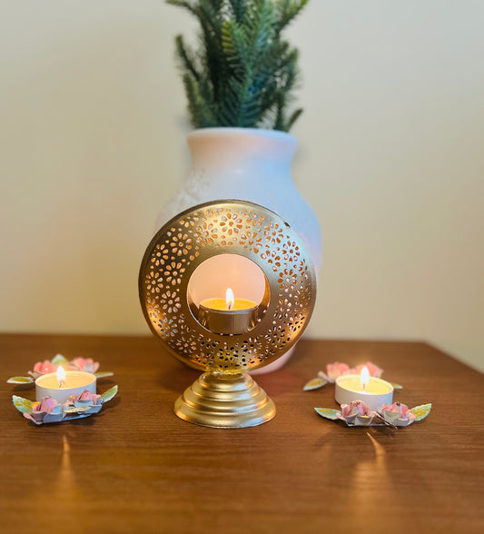 Gold Metal Tea Light Holder