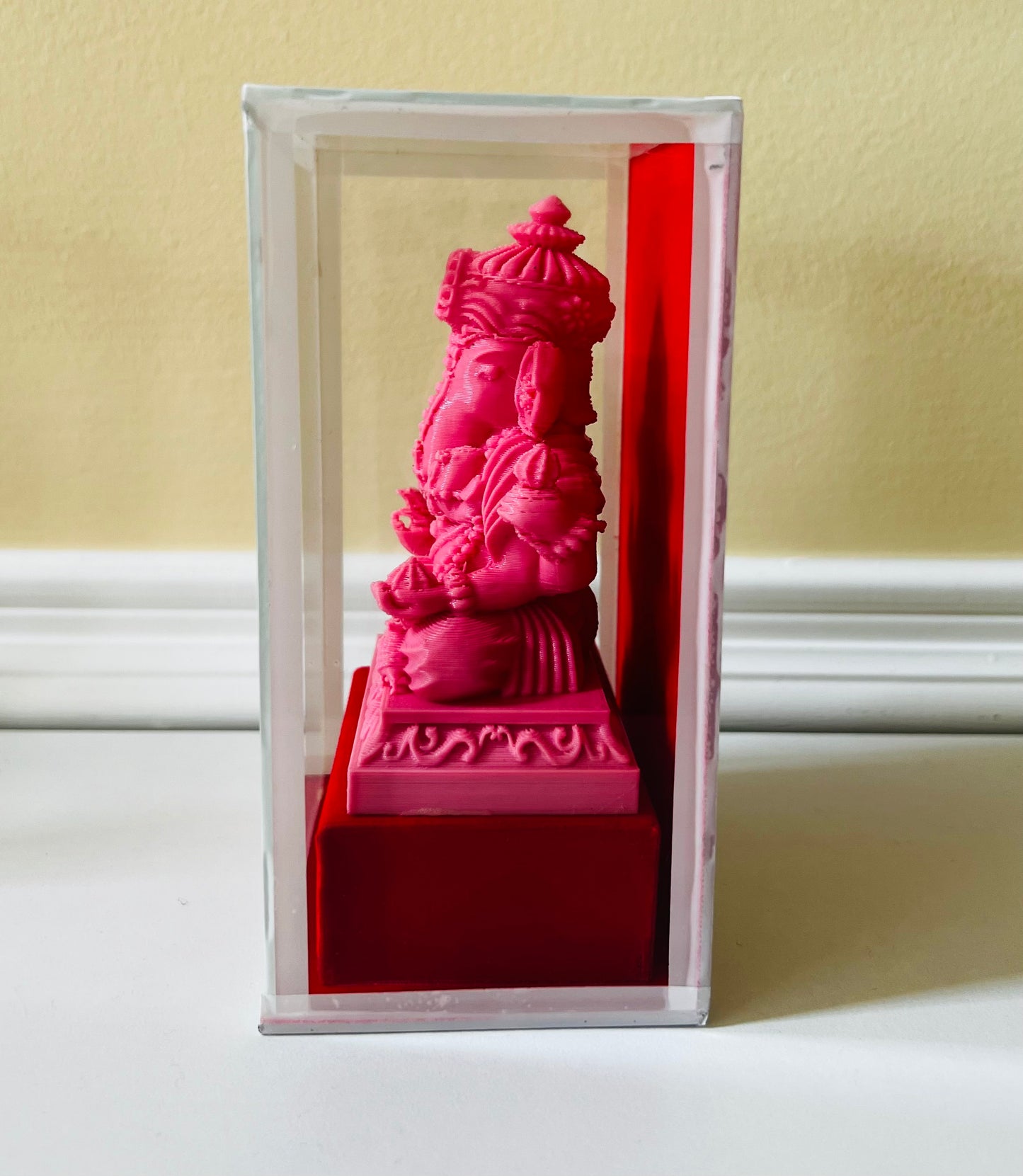 Lord Ganesha Idol, with glass enclosure