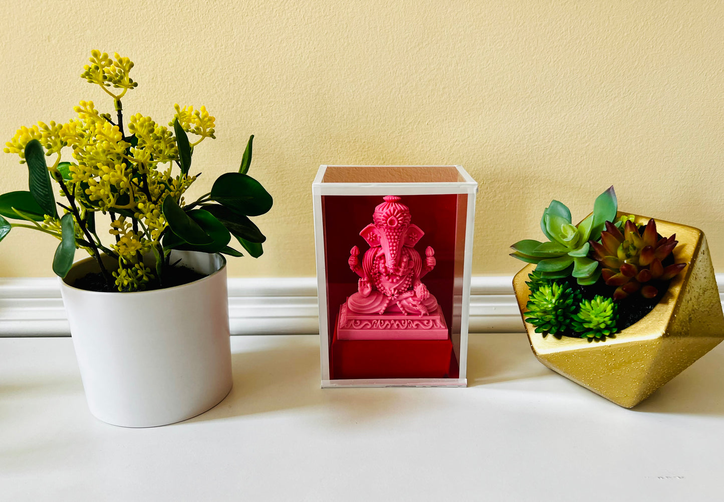 Lord Ganesha Idol, with glass enclosure