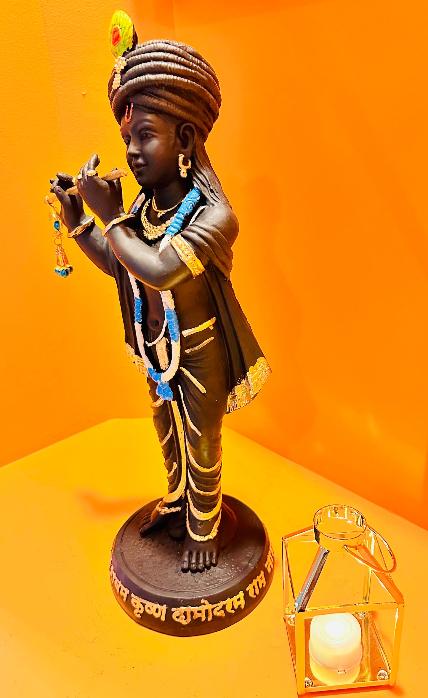 Exquisite ceramic murti of Lord Krishna