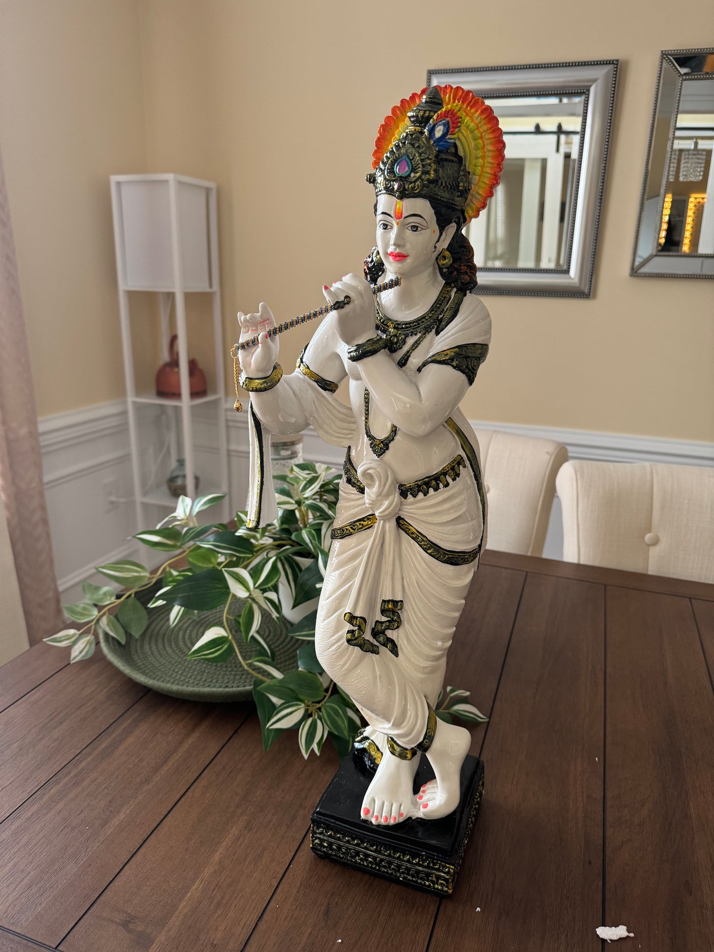 Exquisite ceramic murti of Lord Krishna