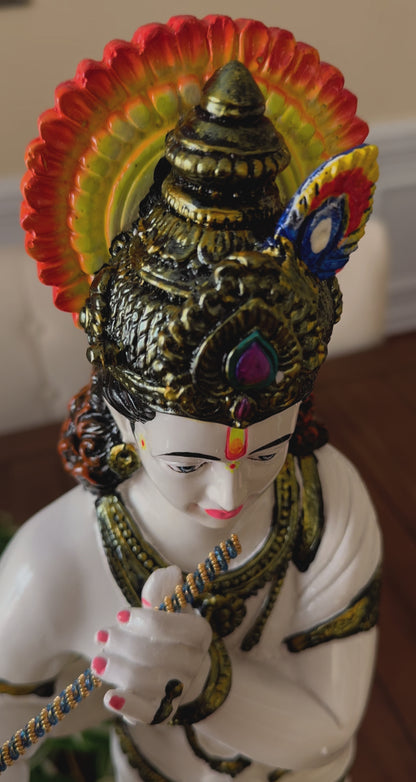 Exquisite ceramic murti of Lord Krishna